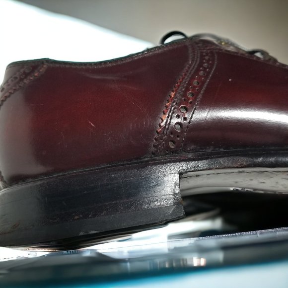 Keith Highlander Dress Shoes Burgundy Brown Leather Lace Up USA Men' Size -8 1/2 - Picture 12 of 15